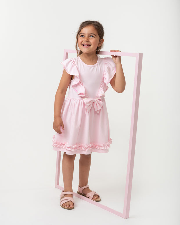 Caramelo Girls Pink Ruffle Dress