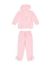 Caramelo Kids Girls Pink Velour Tracksuit Set (12M - 5Y)