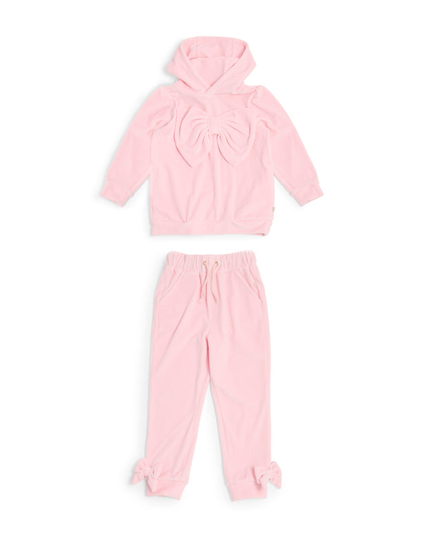 Caramelo Kids Girls Pink Velour Tracksuit Set (12M - 5Y)