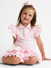 Girls 'Sian' Polo Dress - Light Pink