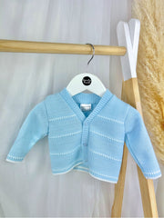 Baby Boy 'Thomas' Blue Knitted Cardigan