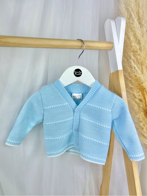 Baby Boy 'Thomas' Blue Knitted Cardigan