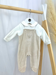 iDo Unisex Teddy Dungaree Babygrow