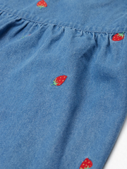 Frugi Organic Cotton 'Willa' Strawberry Denim Dress