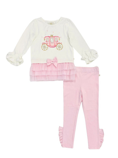 Caramelo Kids Pink Toddler Pearl Carriage Legging Set