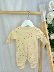 Name It Baby Girl Cream Zip Loveheart Babygrow