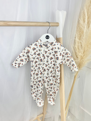 Unisex Teddy Print Babygrow