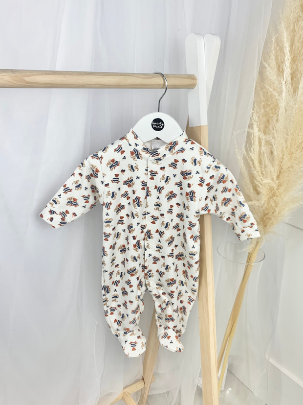 Unisex Teddy Print Babygrow