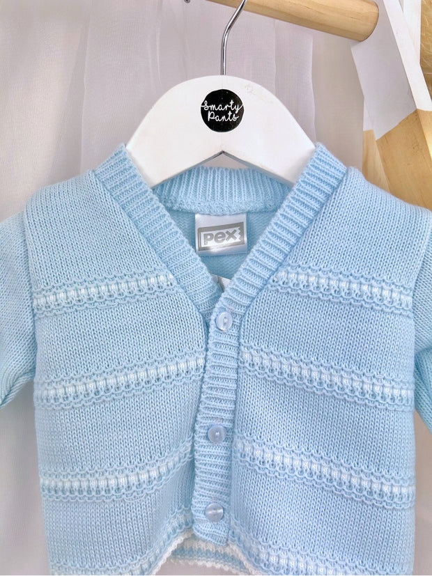 Baby Boy 'Thomas' Blue Knitted Cardigan