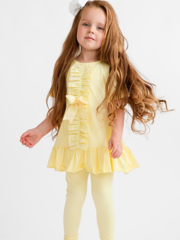 Girls 'Larosa' 3-Piece Frilly Outfit Set  - Lemon