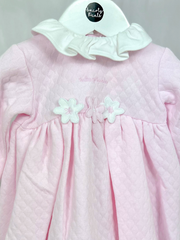 Tutto Piccolo Baby Girl Quilted Dress With Flower Detail