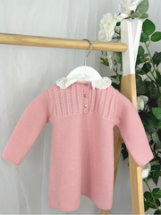 Toddler Girls Pink Knitted Coat & Dress Set (12M - 2Y)