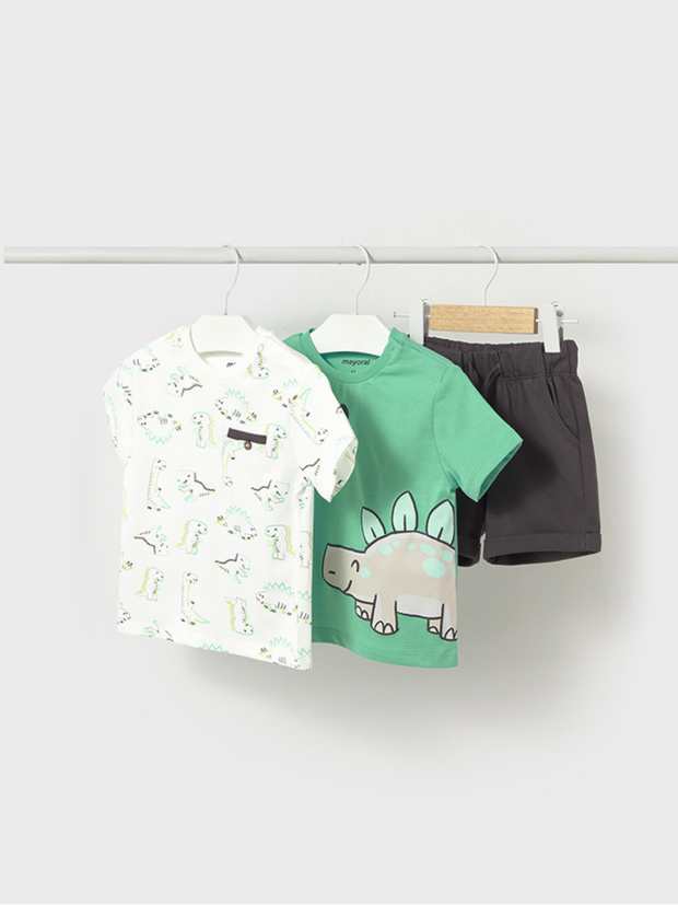 Mayoral Toddler Boy 3 Piece Dino Shorts Set