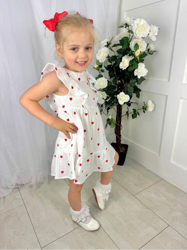 EMC Girls White Loveheart Dress