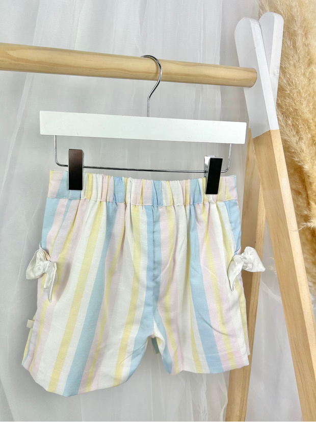 Caramelo Girls Pastel Rainbow Shorts Set