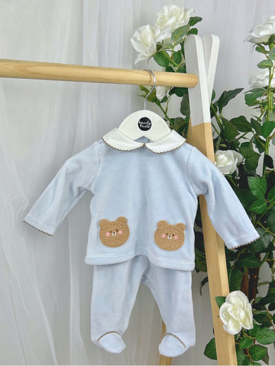Deolinda Boy 'Teddy' Blue 2 Piece Set (0M-9M)