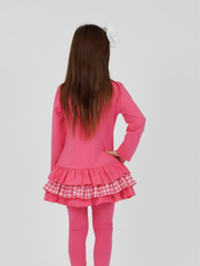 Girls 'Fran' Frill Hem Legging Set (18M - 8Y) - Hot Pink