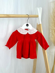 Baby Girl Red Nova Velour Dress