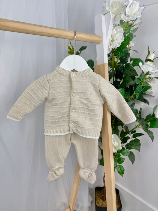 Pex Boys 'Daniel' Knitted Outfit Set (0M - 6M) - Natural