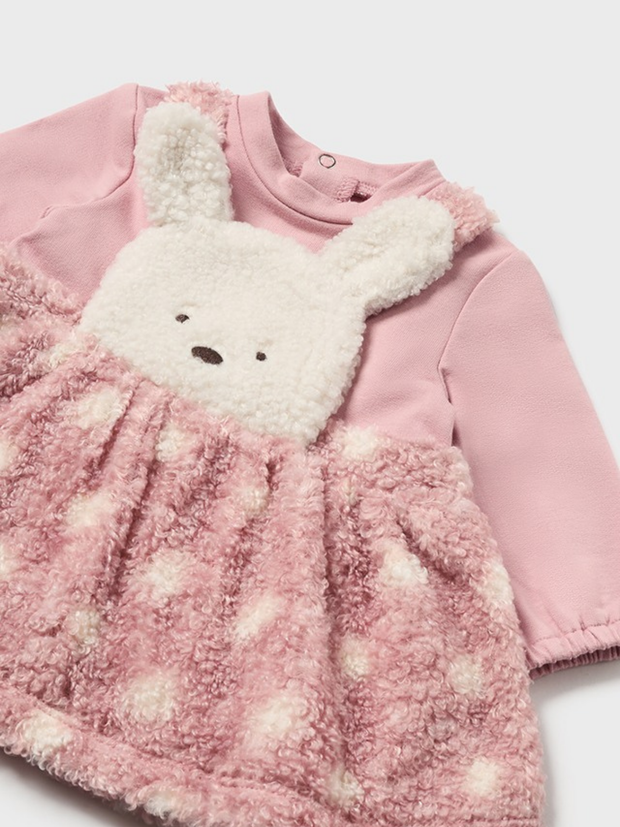 Mayoral Baby Girl Fleece Bunny Dungaree Dress - 2 Colours