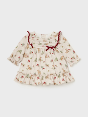 Mayoral Baby Girl Cream Festive Smock Dress