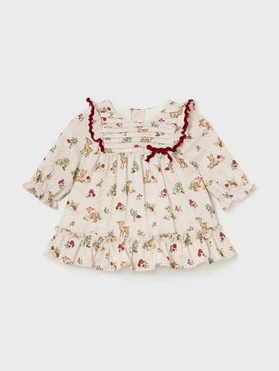 Mayoral Baby Girl Cream Festive Smock Dress