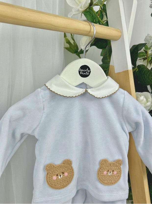 Deolinda Boy 'Teddy' Blue 2 Piece Set (0M-9M)