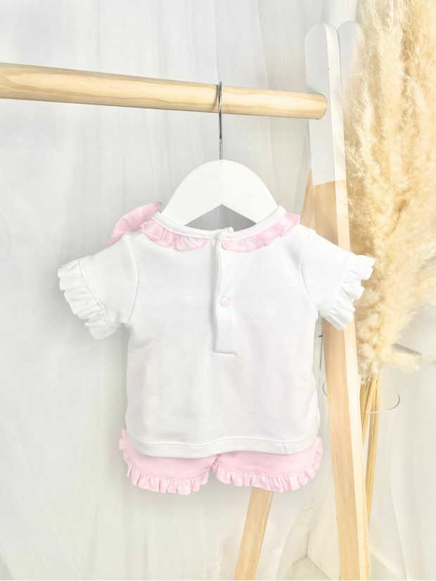 Mintini Baby Girl Pink Bow Short Set