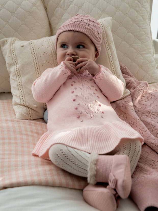 Mayoral Baby Girl Knitted Pink Dress & Hat