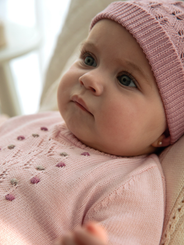 Mayoral Baby Girl Knitted Pink Dress & Hat