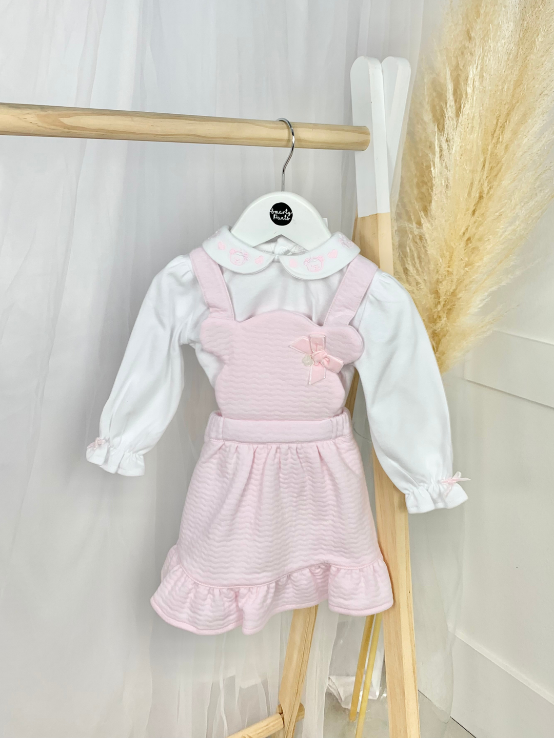 Pale pink pinafore dress best sale