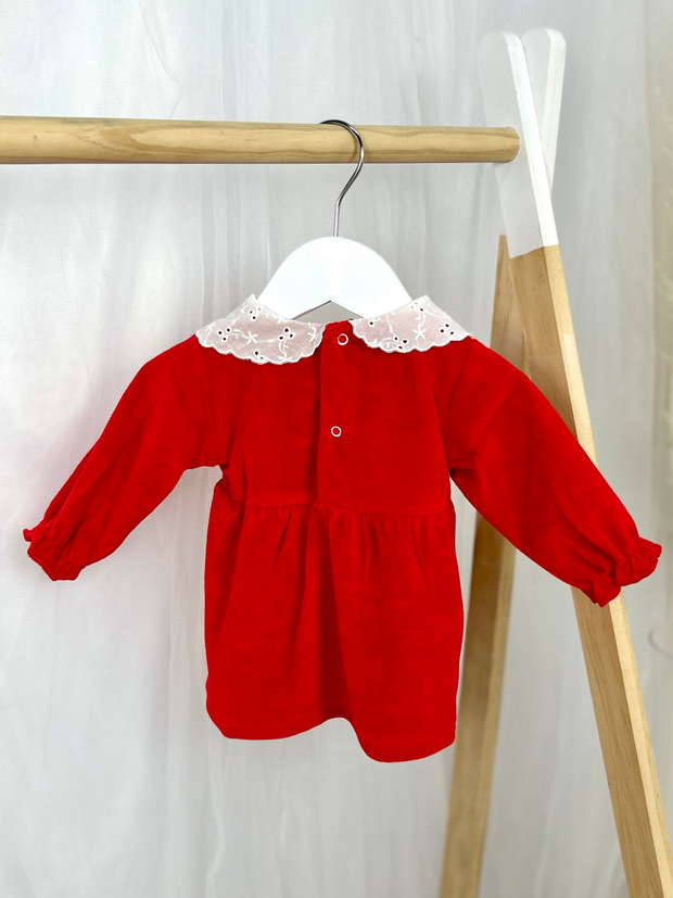 Baby Girl Red Nova Velour Dress