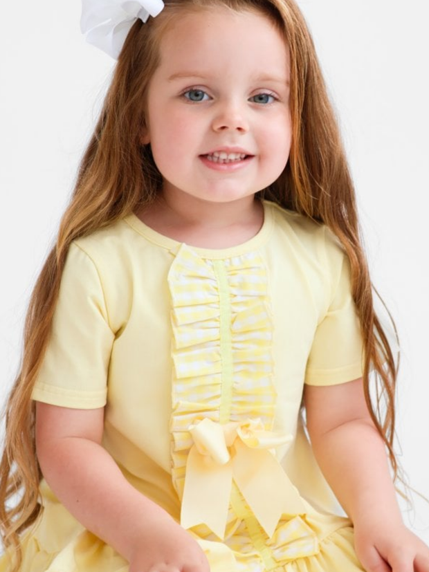 Girls 'Larosa' 3-Piece Frilly Outfit Set  - Lemon