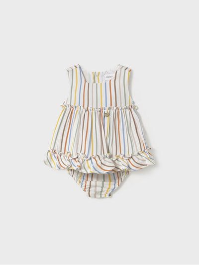 Mayoral Baby Girl Striped Dress With Bloomers