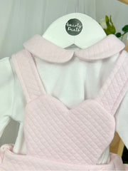 Deolinda Girls Pink Heart Dungaree Set (3M-2Y)