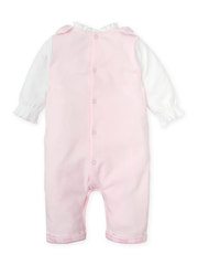 Tutto Piccolo Baby Girl Dungaree Romper With Check Bows