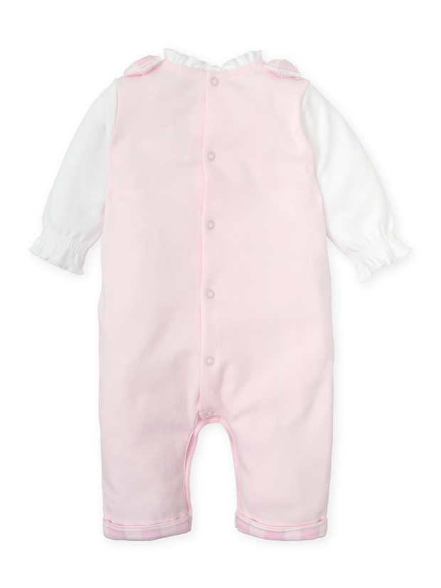 Tutto Piccolo Baby Girl Dungaree Romper With Check Bows