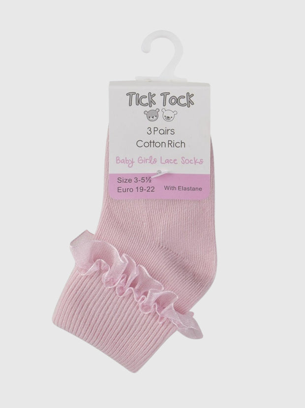 3-Pack Frilly Socks - 2 Colours