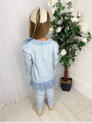 Mintini Girls Blue Diamante Legging Set (12M - 5Y)