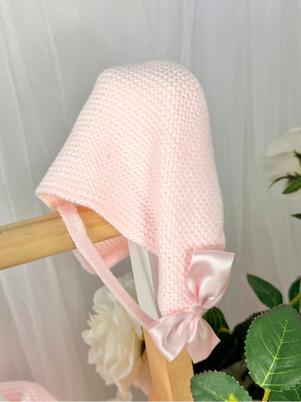 Baby Girls Light Pink Knitted Coat & Hat Set (3M - 24M)