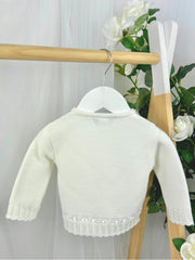 Baby Girls White Bow Cardigan (3M-24M)