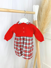 Baby Girls Red & Tartan Dress