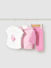 Mayoral Baby Girl Pink Bird Tracksuit Set