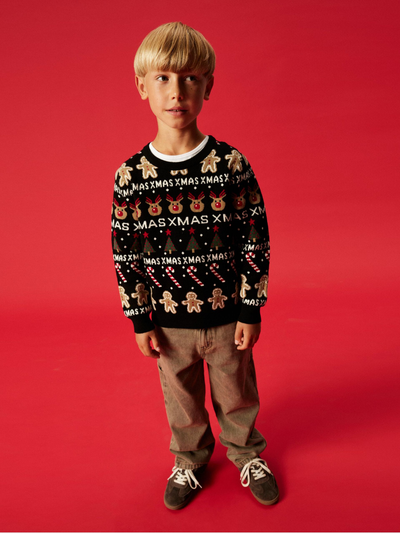 Name It Black Knitted Christmas Jumper (9M- 5Y)