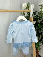Mintini Girls Blue Diamante Legging Set (12M - 5Y)