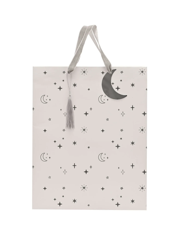 Moon & Stars White Baby Gift Bag