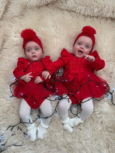 Caramelo Kids Baby Girl Red Tulle Dress (0M - 24M)