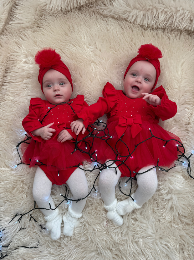 Caramelo Kids Baby Girl Red Tulle Dress (0M - 24M)