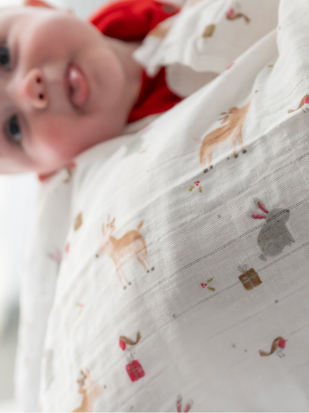 Reindeers & Rabbits Christmas Muslin