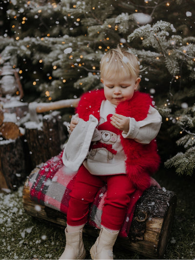 Mayoral Toddler Girl Winter Bear Red & Cream Outfit Set (12M-4Y)